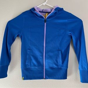 Lole blue and purple wicking hoodie sweater womens medium